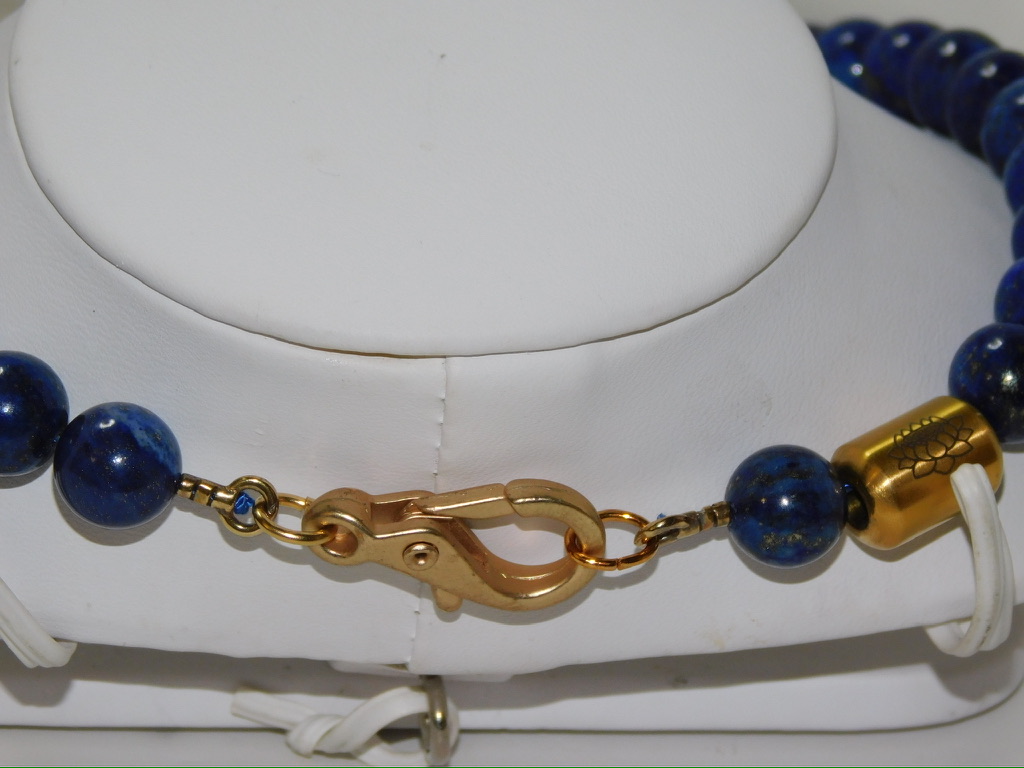 Tibetan Agate Ruyi Dzi Bead & Lapis Lazuli Men Necklace - Image 6