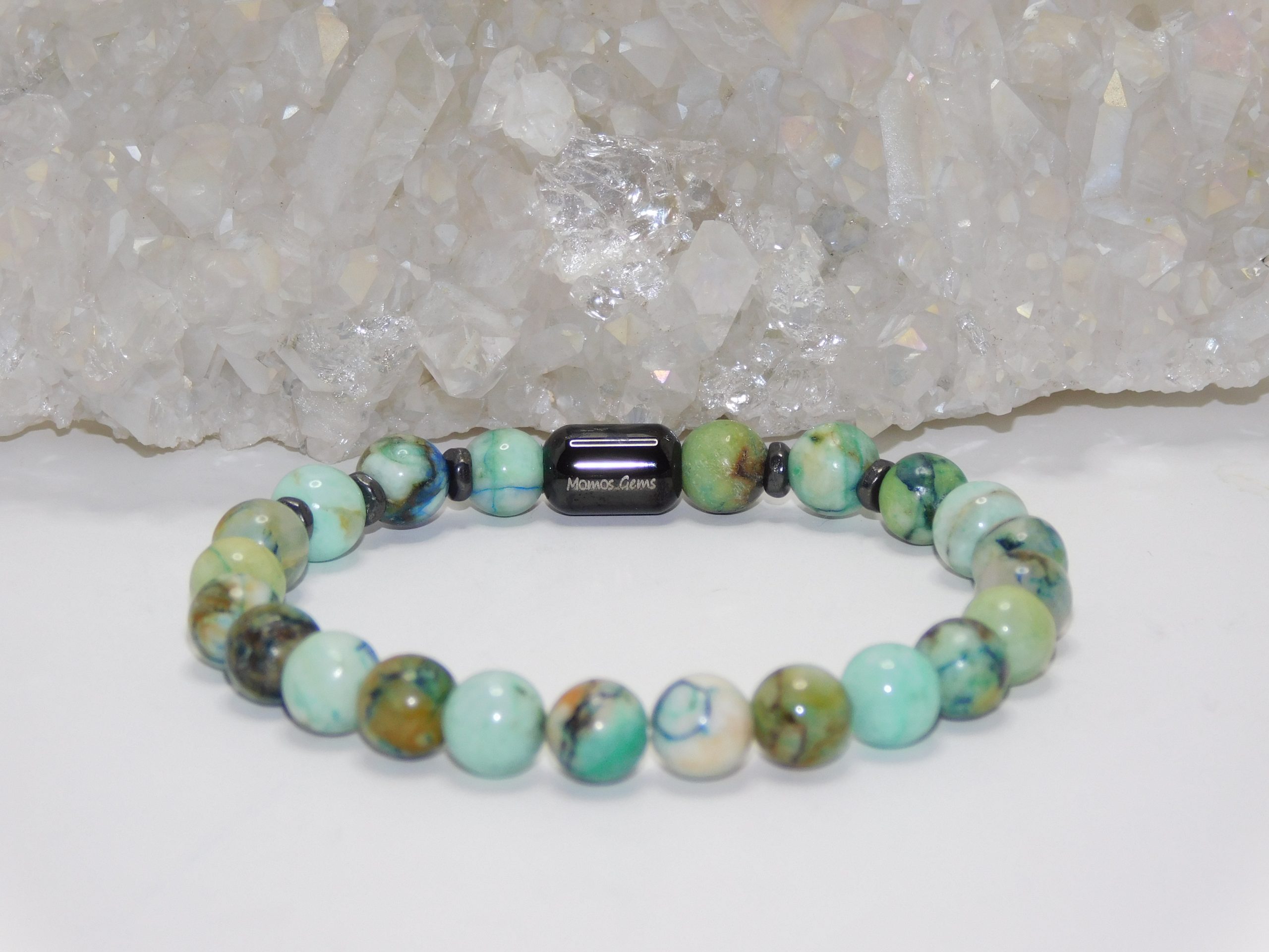 Chrysocolla Unisex Stretchy Bracelet - Image 2