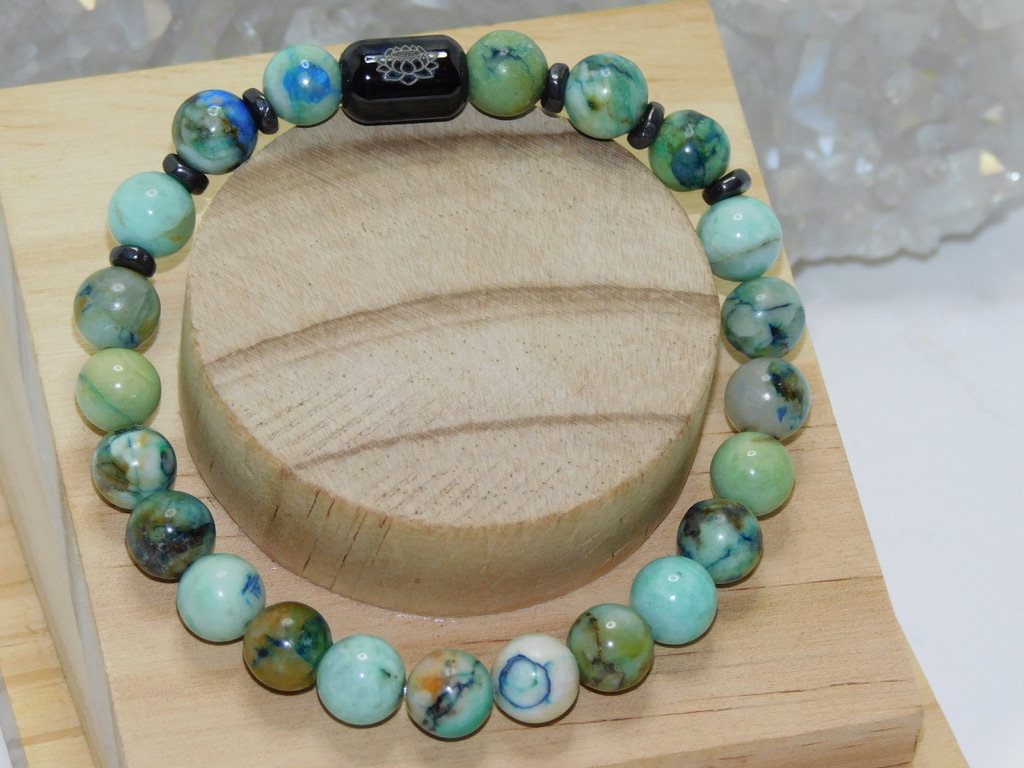 Chrysocolla Unisex Stretchy Bracelet - Image 6