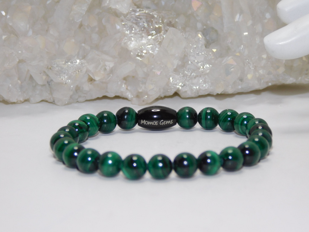 Malachite Ladies Stretchy Bracelet-6 - Image 6