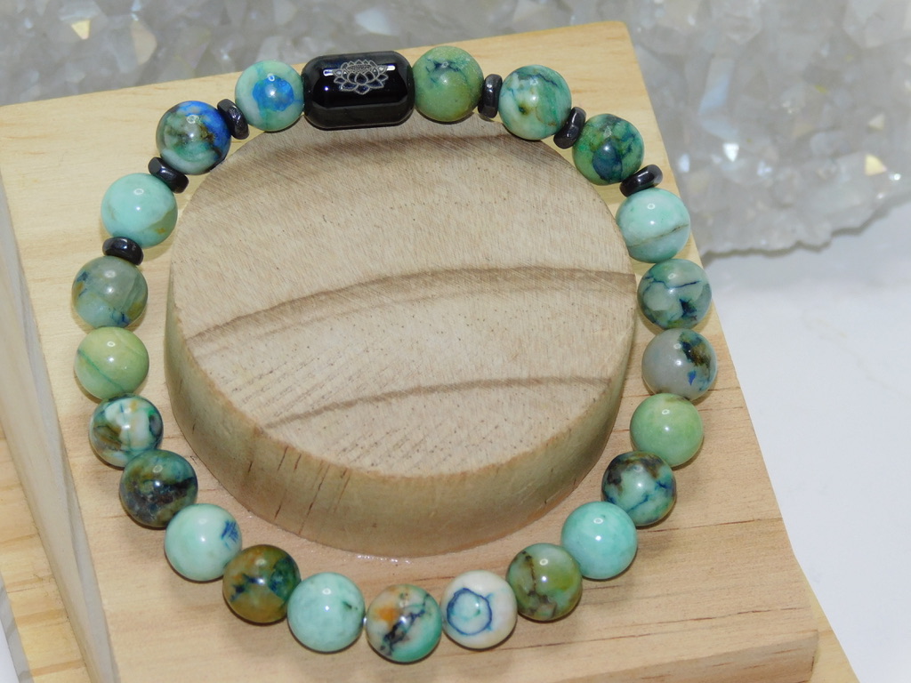 Chrysocolla Unisex Stretchy Bracelet - Image 5