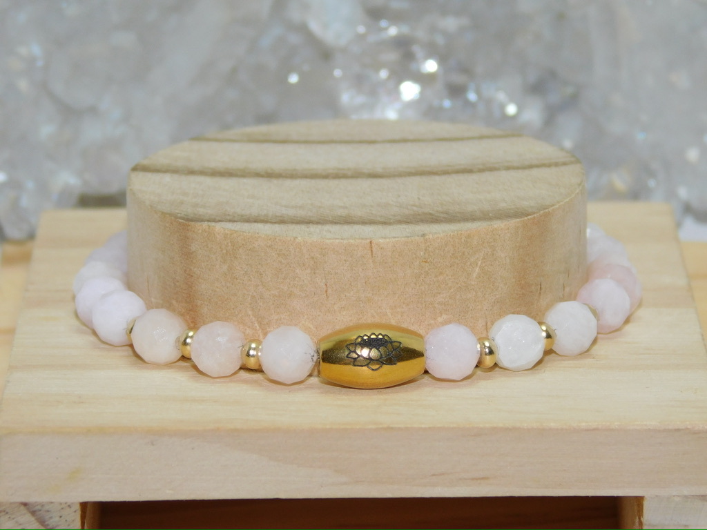 Morganite (Pink Beryl)Faceted Ladies Stretchy Bracelet - Image 3
