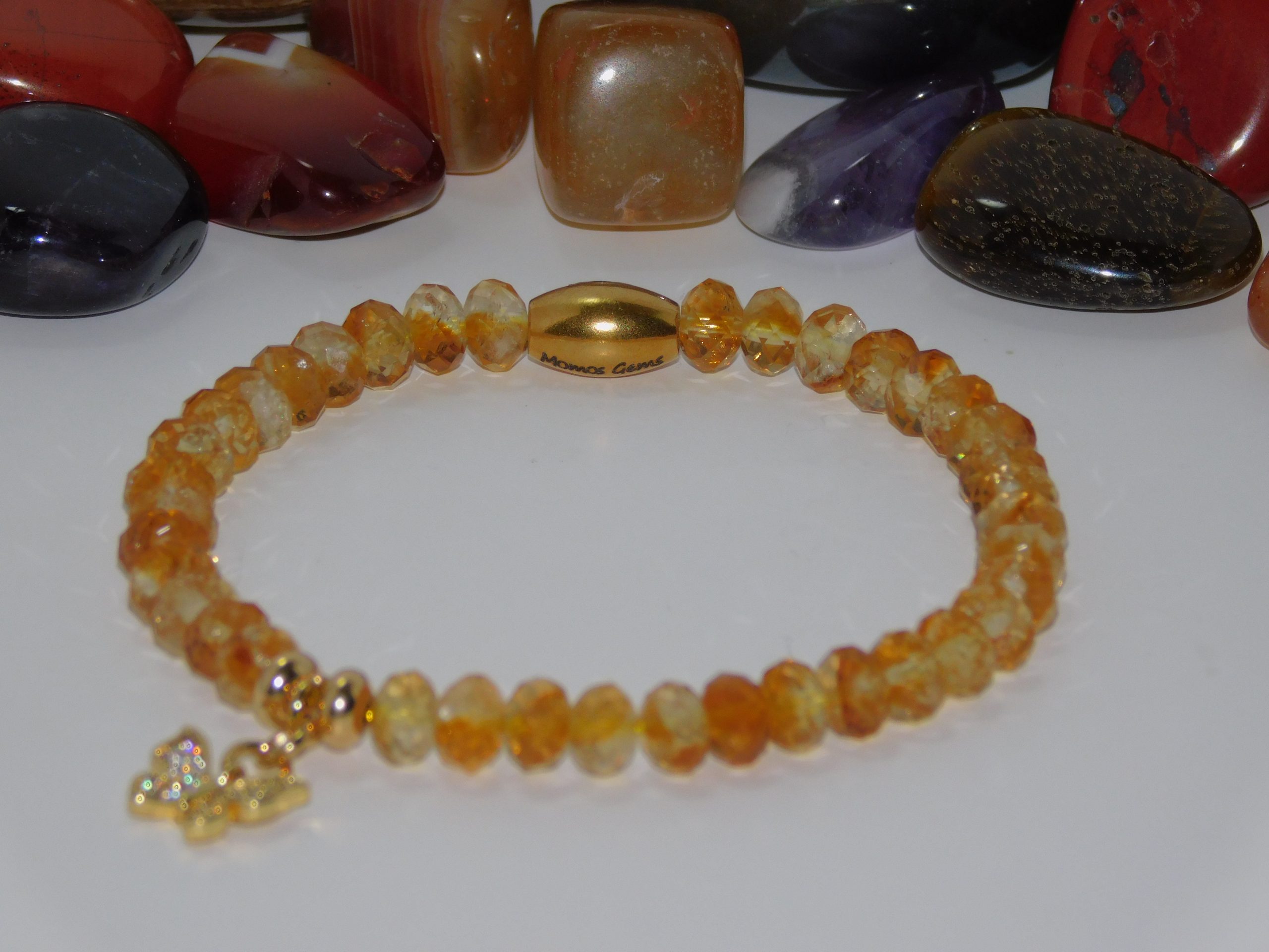 Citrine Golden Yellow Micro Faceted Ladies Stretchy Bracelet - Image 2