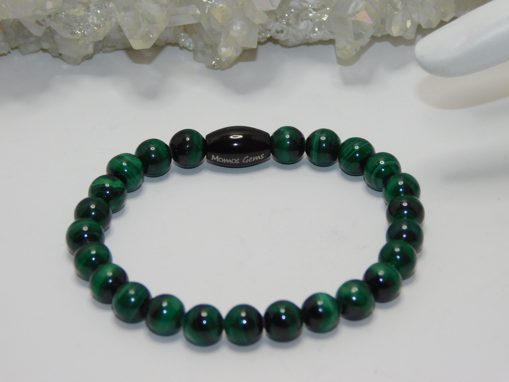 Malachite Ladies Stretchy Bracelet-6 - Image 2