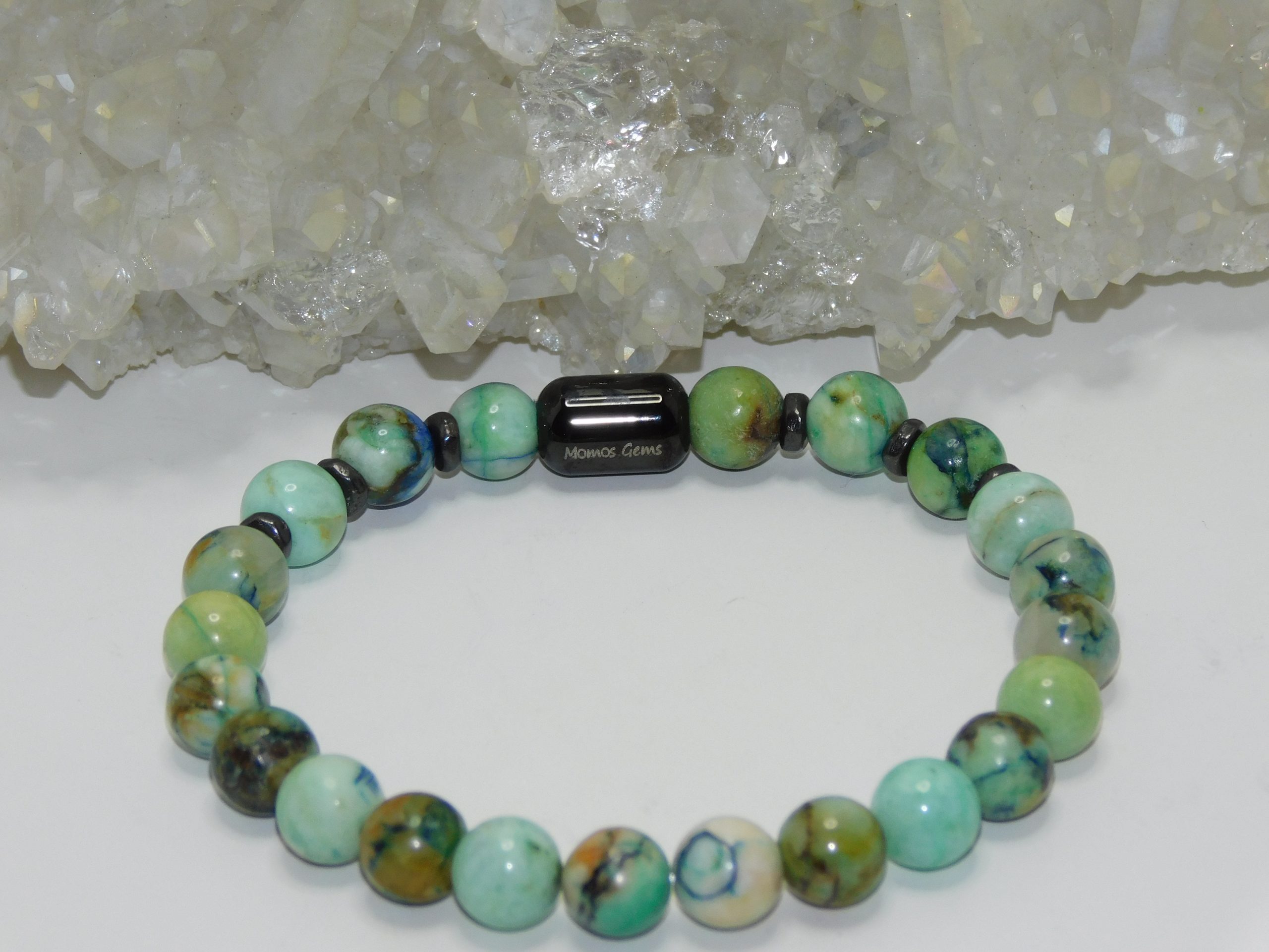 Chrysocolla Unisex Stretchy Bracelet - Image 7