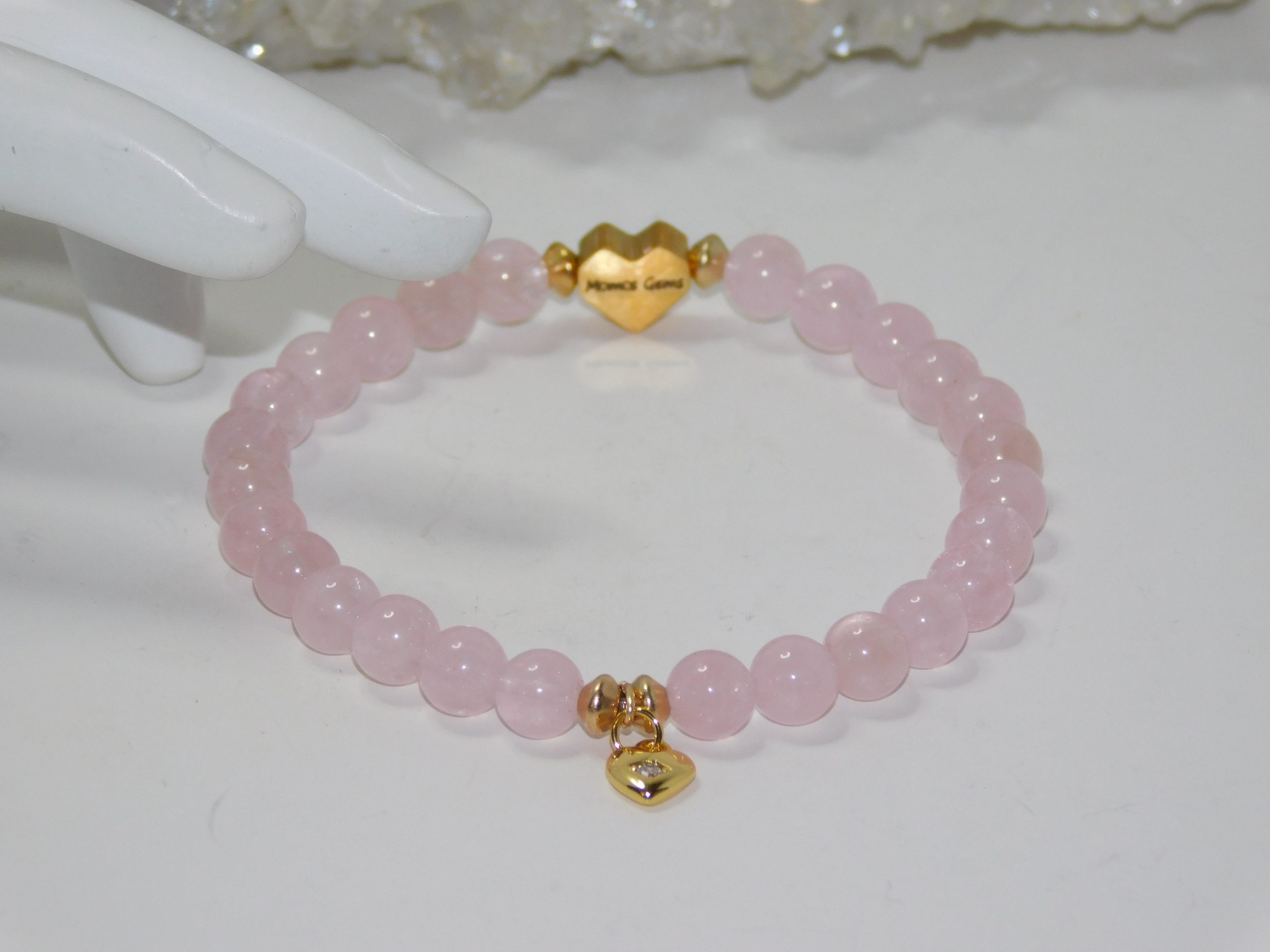 Morganite (Pink Beryl) Ladies Stretchy Bracelet - Image 6