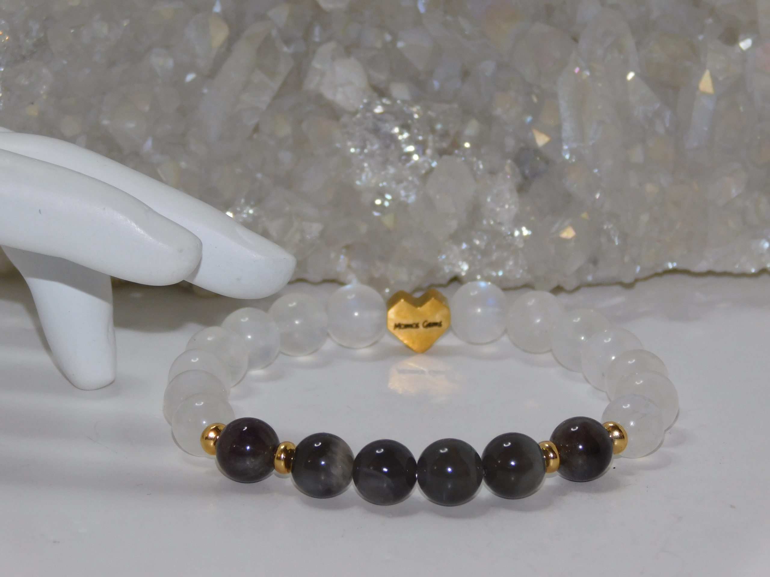 Moonstones Black & Blue Ladies Stretchy Bracelet - Image 5