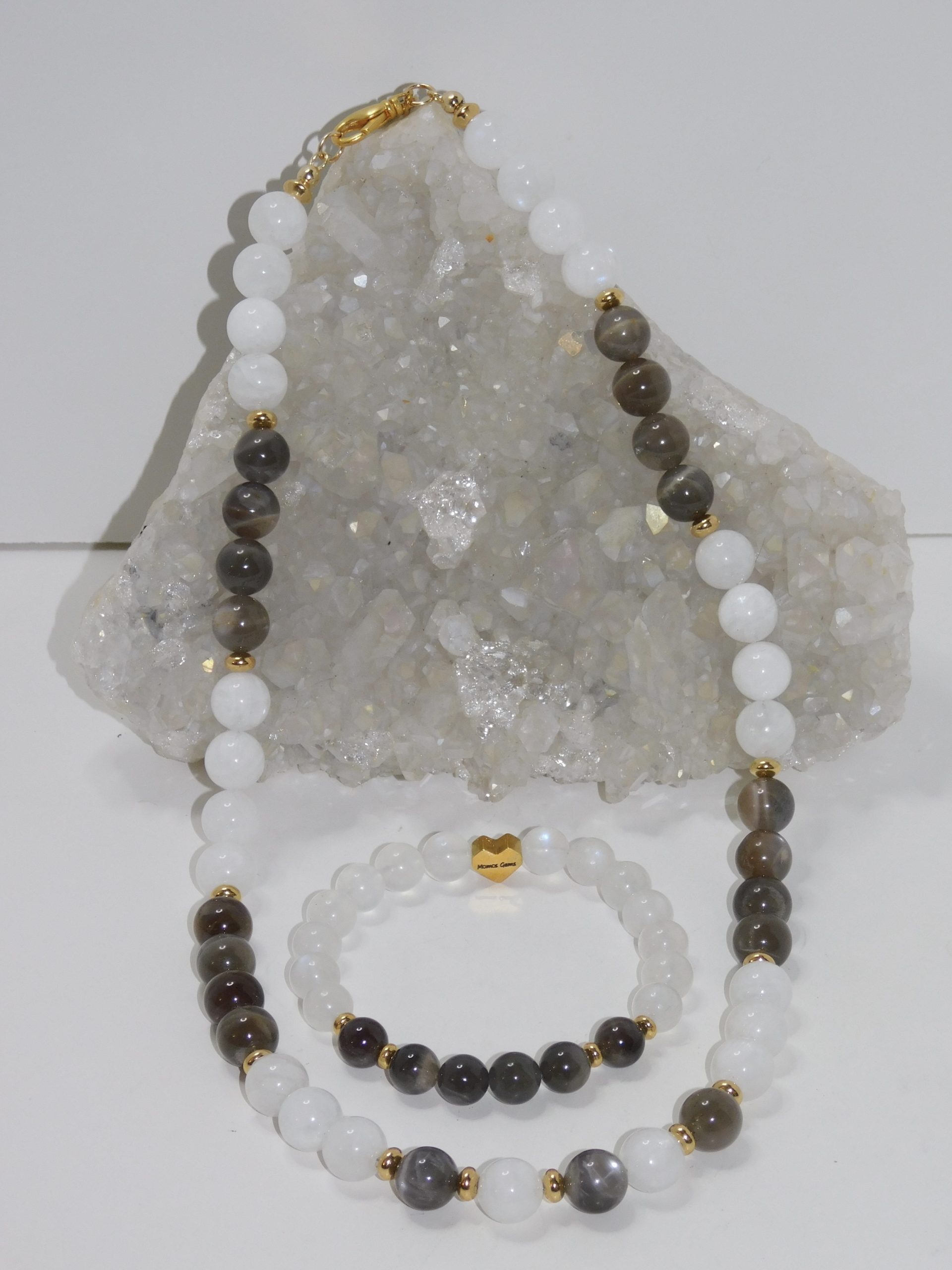Moonstones Black & Blue Ladies Necklace & Bracelet Set - Image 3