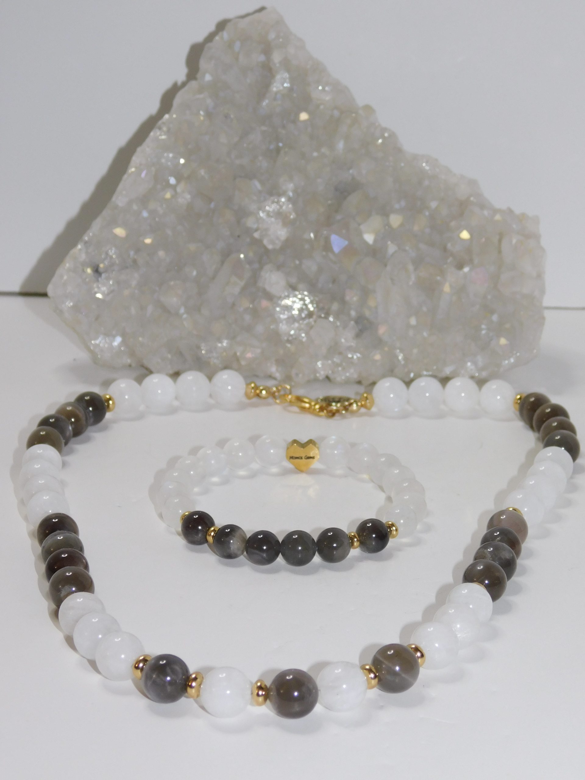 Moonstones Black & Blue Ladies Necklace & Bracelet Set - Image 5