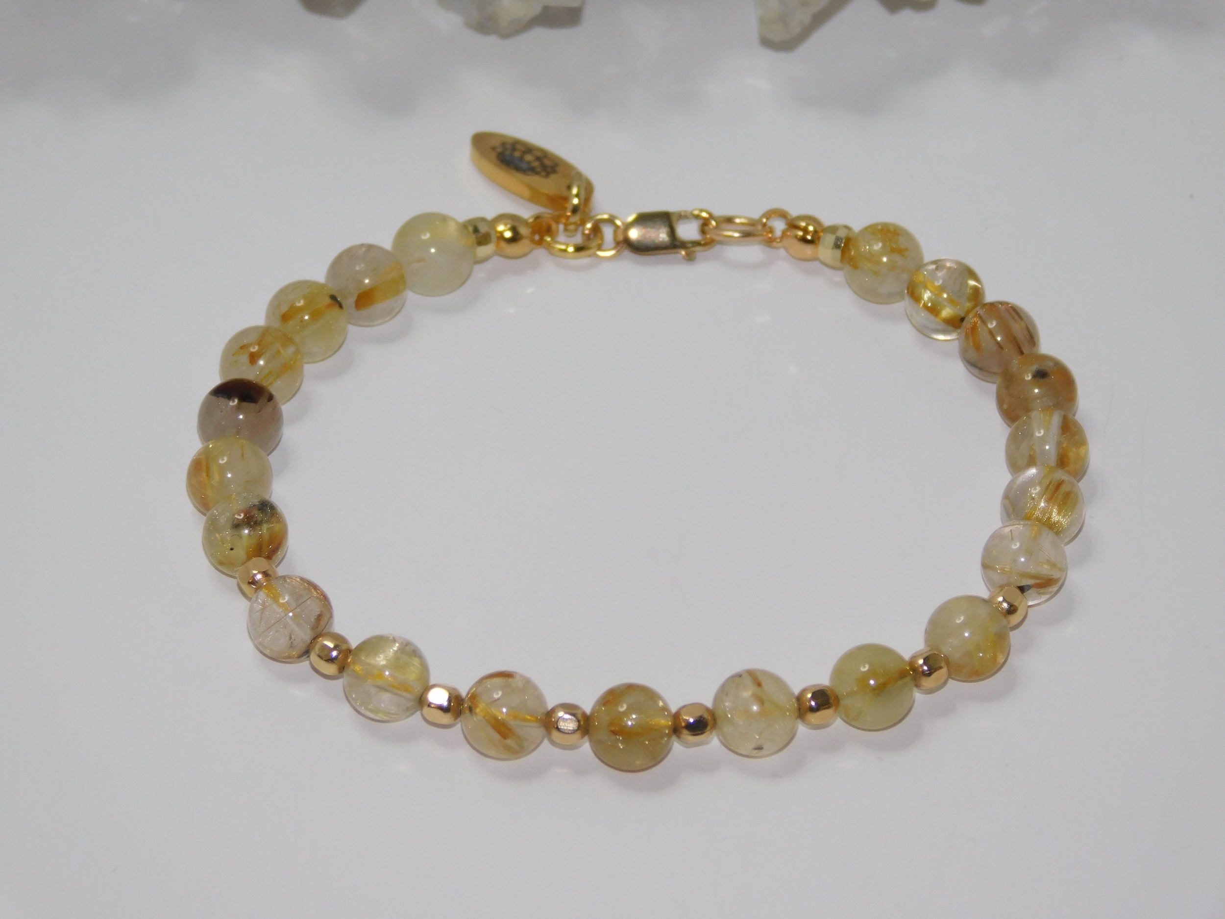 Rutilated Quartz Golden Ladies Cord Bracelet - Image 3